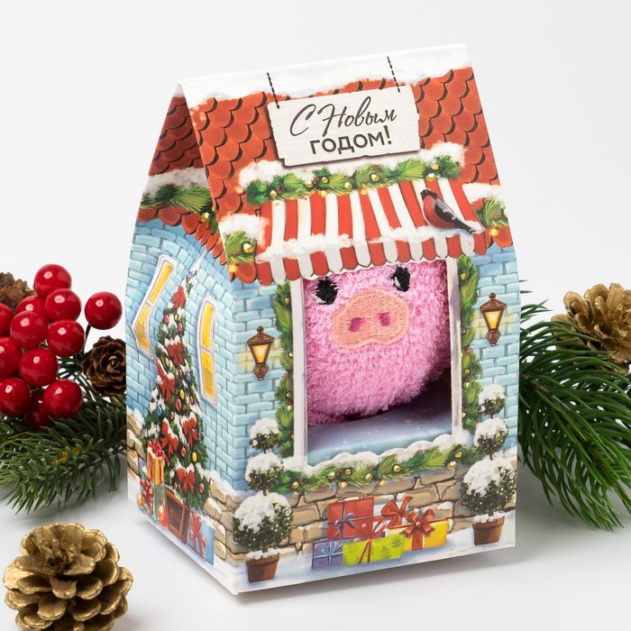 Полотенце сувенирное Collorista "Домик" 30х30 см, хлопок