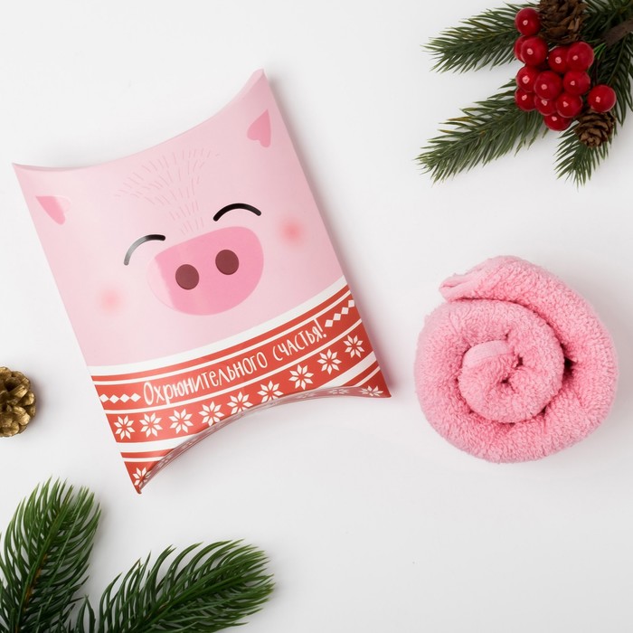 Махровое полотенце Collorista "Счастья" 30х30 см, 100 хлопок