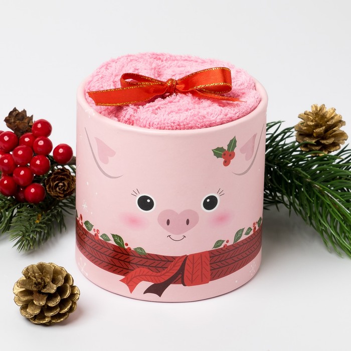 Набор махровых салфеток Collorista "Хрюня" 30х30 см-3шт, 100% хлопок