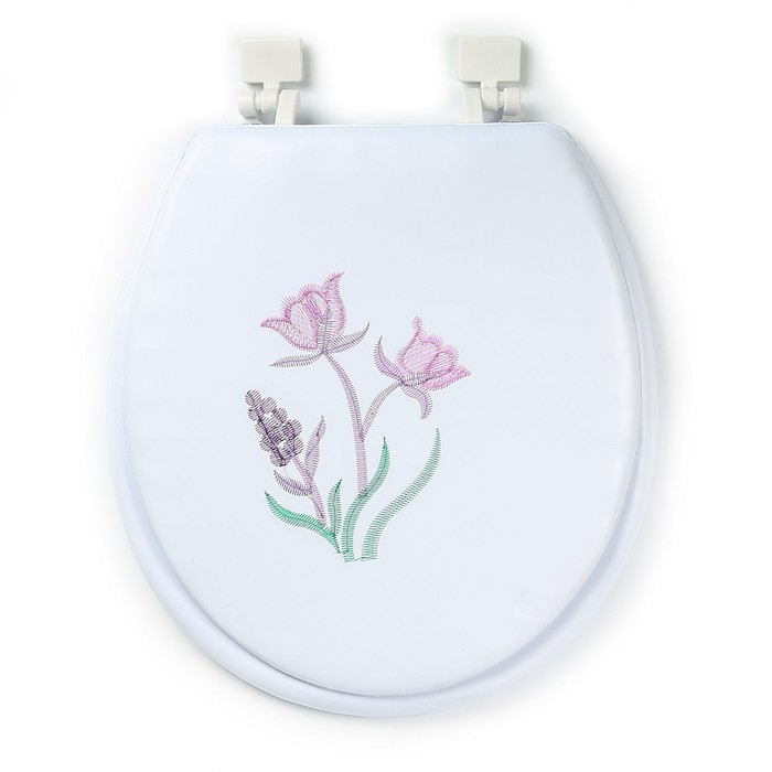 Сиденье для унитаза 42х37х4 см "Вышивка лютики"