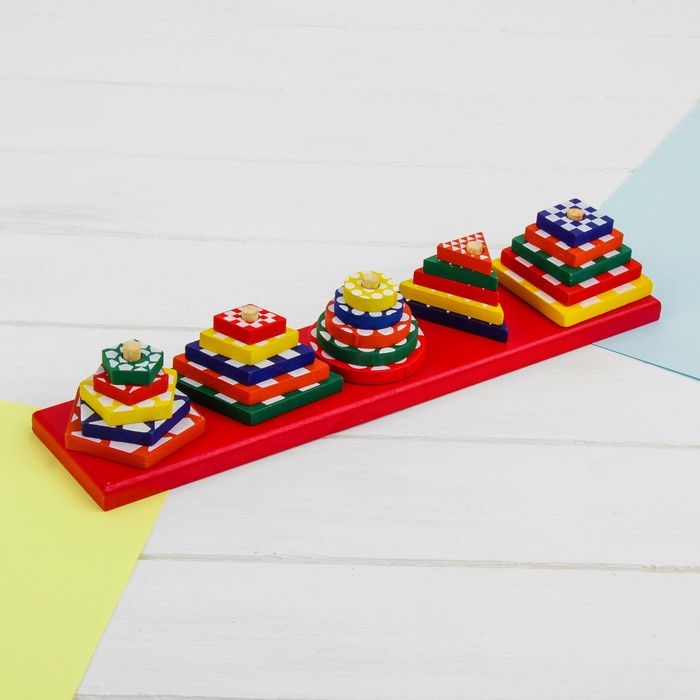 Пирамидка логическая "Разноцветные формы"