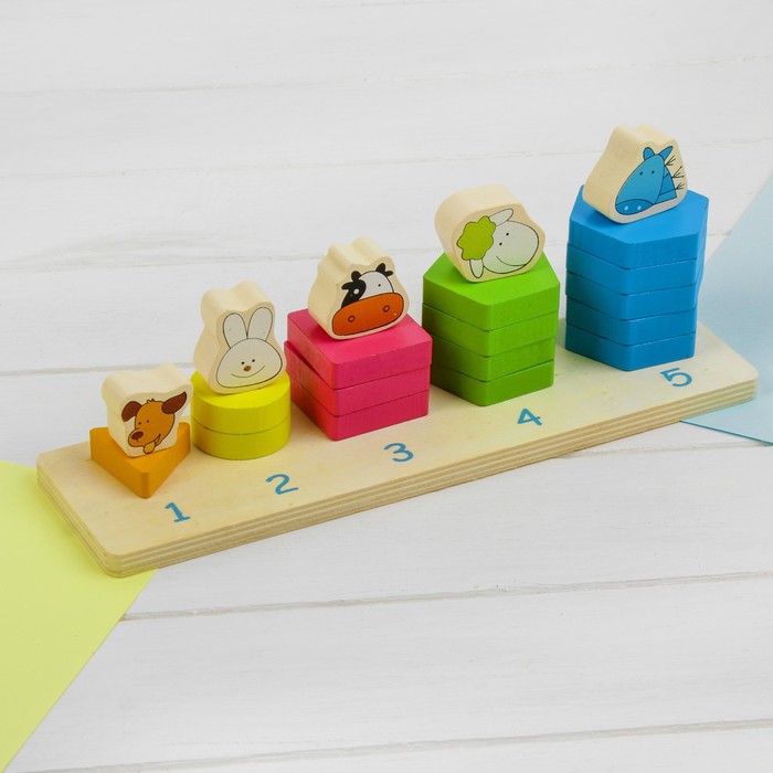 Пирамидка логическая "Развиваемся со зверятами"