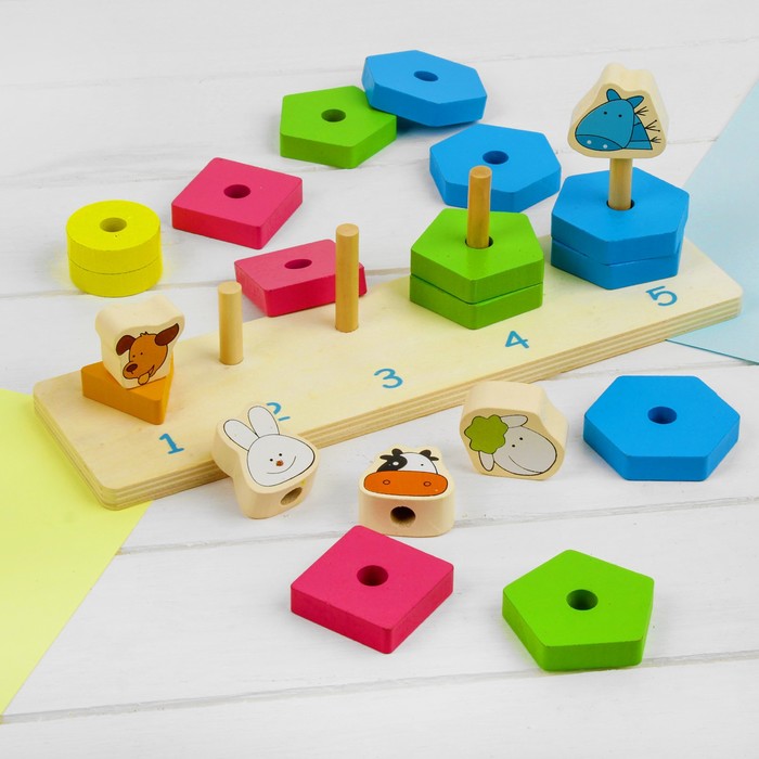 Пирамидка логическая "Развиваемся со зверятами"