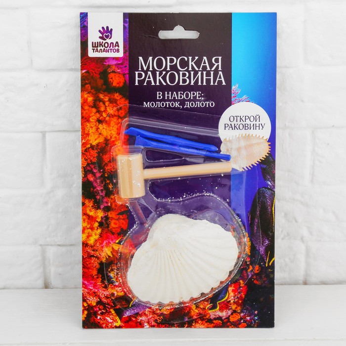 Набор археолога серия морская раковина "Трилобит" + молоток, долото