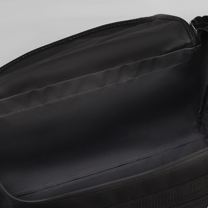 Сумка спортивная, отдел на молнии, 3 наружных кармана, цвет чёрный/синий