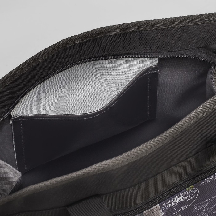 Сумка хозяйственная "Париж", отдел на молнии, наружный карман, цвет чёрный