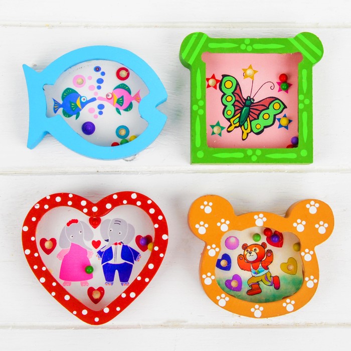 Головоломка с шариком "Цветные формы", МИКС