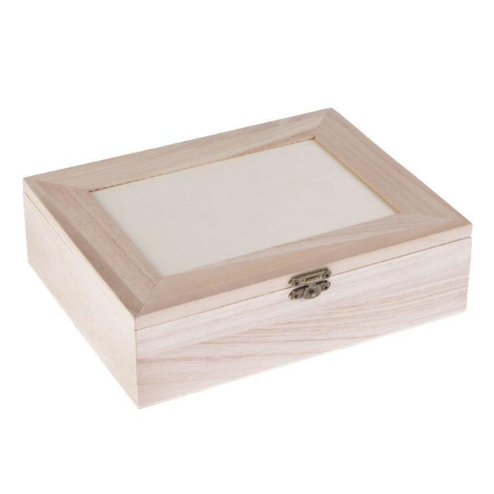 Шкатулка для росписи с фоторамкой для фото 12 х 17см "Лаконичность"