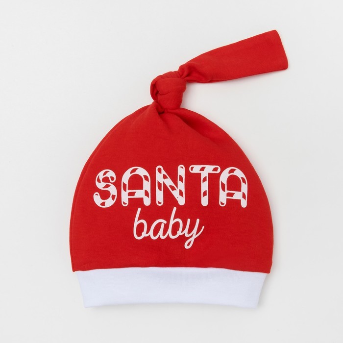 Чепчик (шапочка) "Santa Baby", размер 48, 9-12 мес, 100% хл, интерлок