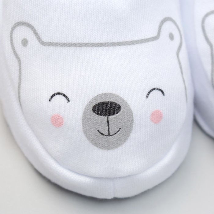 Пинетки "Новогодний медвежонок", рост 68 см, 6 мес (24р-р), 100% хл, интерлок