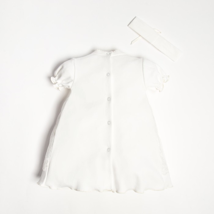 Набор: платье с коротким рукавом и повязка Крошка Я, 3-6 мес, (62-68 см),100 % хлопок