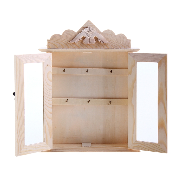 Ключница для росписи с резьбой, 6 крючков