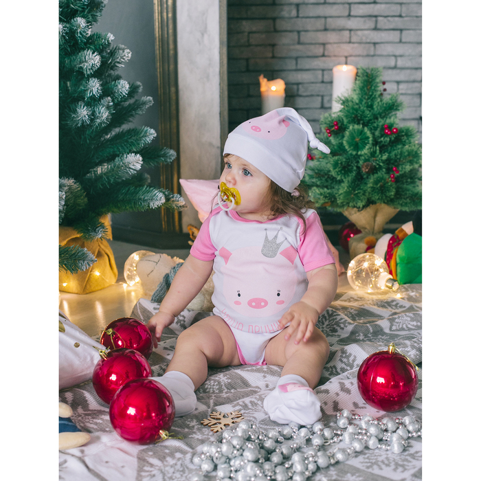 Боди детское для девочки "Символ года", рост 68-74 см, 6-9 мес (24 р-р), 100% хл, интерлок