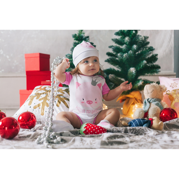 Боди детское для девочки "Символ года", рост 68-74 см, 6-9 мес (24 р-р), 100% хл, интерлок