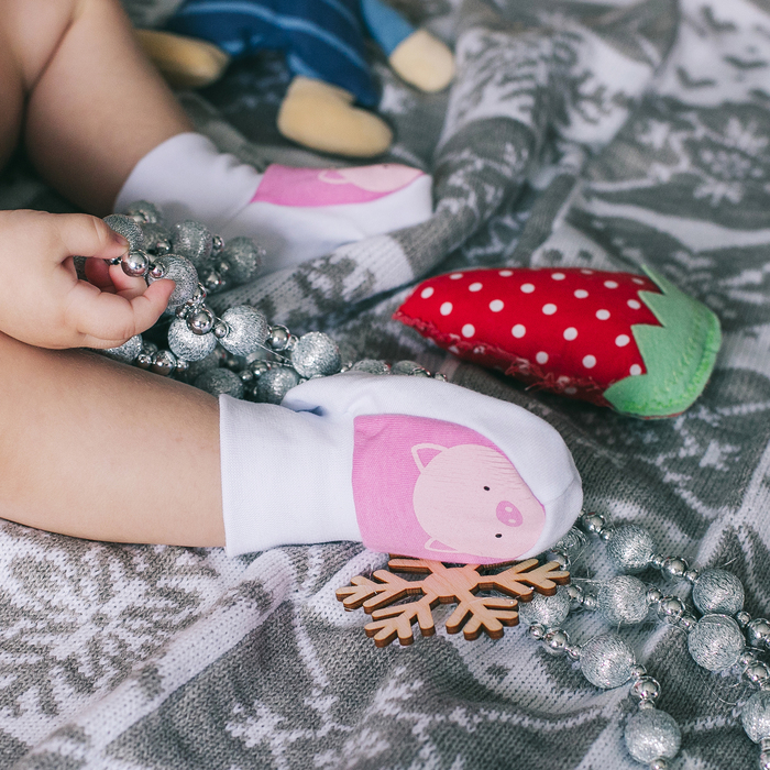 Пинетки "Символ года", рост 62 см, 3 мес (22р-р), 100% хл, интерлок