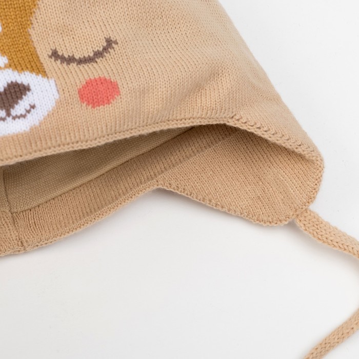 Шапка вязаная Крошка Я "Олень", размер 44, 6-9 мес, шерсть,пан, хлопок