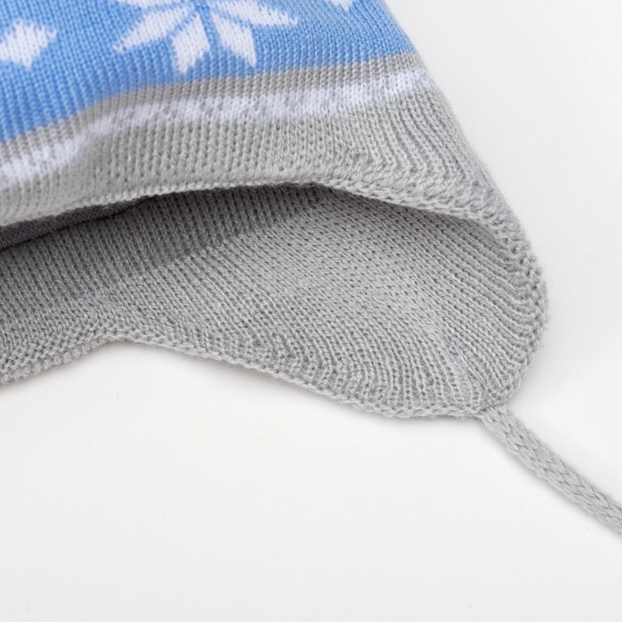 Шапка вязаная Крошка Я "Зимняя", размер 42, 3-6 мес, шерсть,пан, хлопок