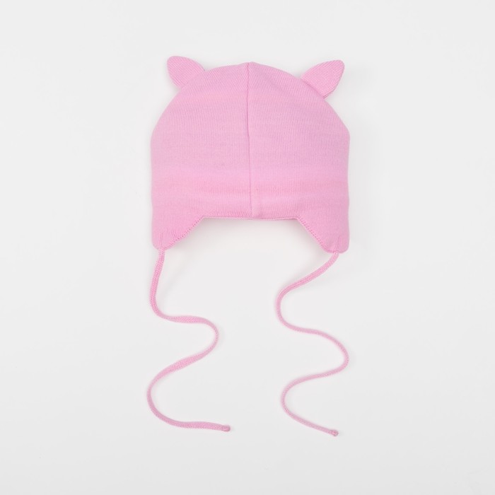 Шапка вязаная Крошка Я "Единорог", размер 46, 9-12 мес, шерсть,пан, хлопок