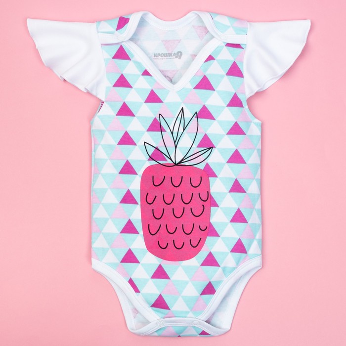 Боди детское Крошка Я "Фрукты", рост 62-68см (3-6мес)