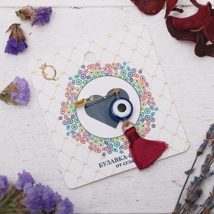 Булавка-оберег "Страстной любви", 6см, цветная в золоте