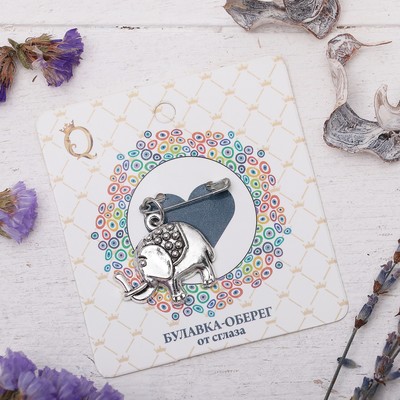 Булавка-оберег "Крепкой любви", 6,5см, цвет серебро