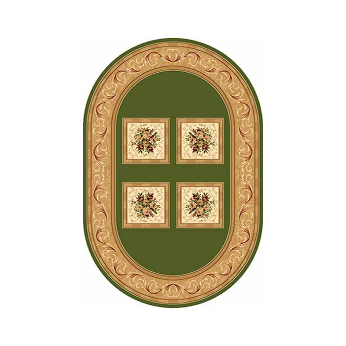 Ковёр Хит-Сет ПП OLYMPOS d065, 2*3 м, овал, GREEN