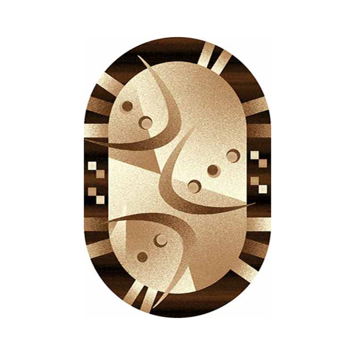 Ковёр Фризе ПП SUNRISE d089, 0,8*1,5 м, овал, BEIGE