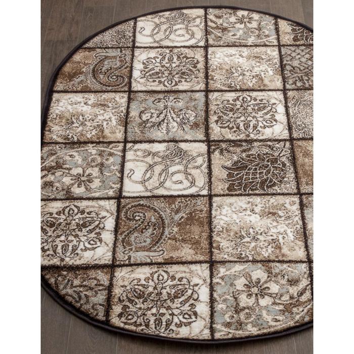 Ковёр Хит-Сет ПП VALENCIA DELUXE d328, 2*5 м, овальный, BROWN