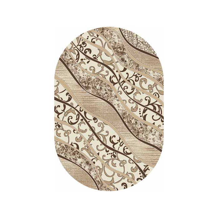 Ковёр Хит-Сет ПП VALENCIA DELUXE d329, 0,8*1,5 м, овальный, CREAM-BROWN