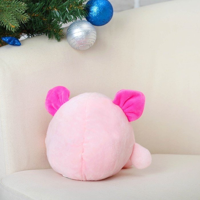 Мягкая музыкальная игрушка "Задумчивая свинка" 15 см