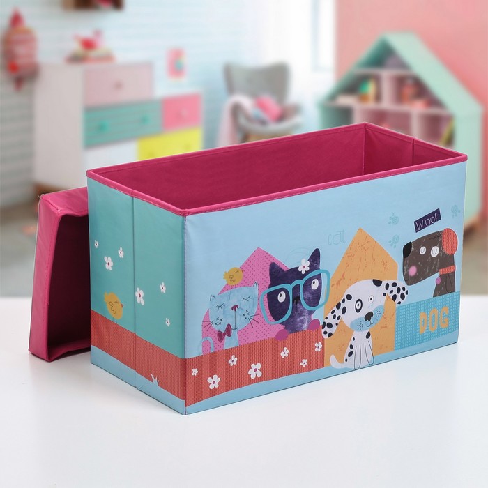 Короб для хранения 60x30x36 см "Щенки и котята"