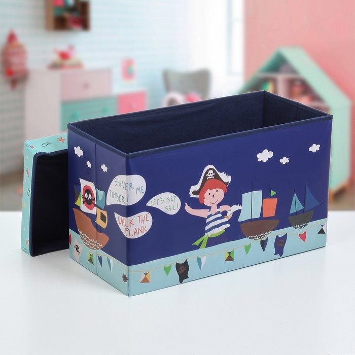 Короб для хранения 60x30x36 см "Пират", голубой