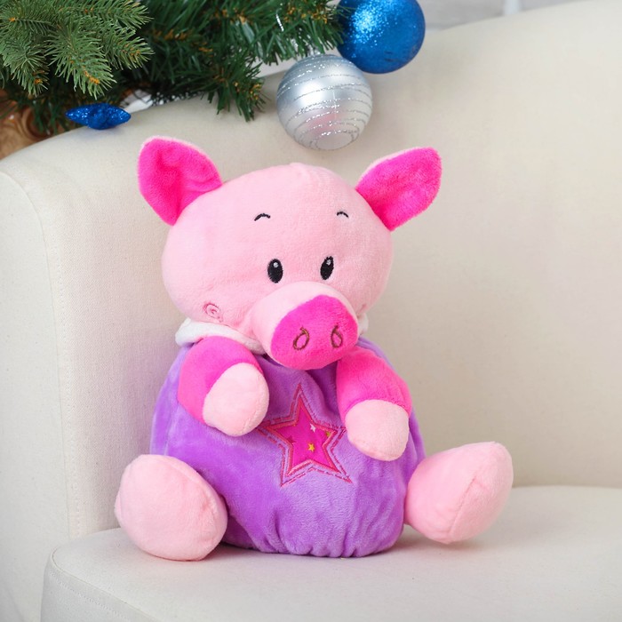 Мягкая игрушка-погремушка "Упитанный хрюшка"