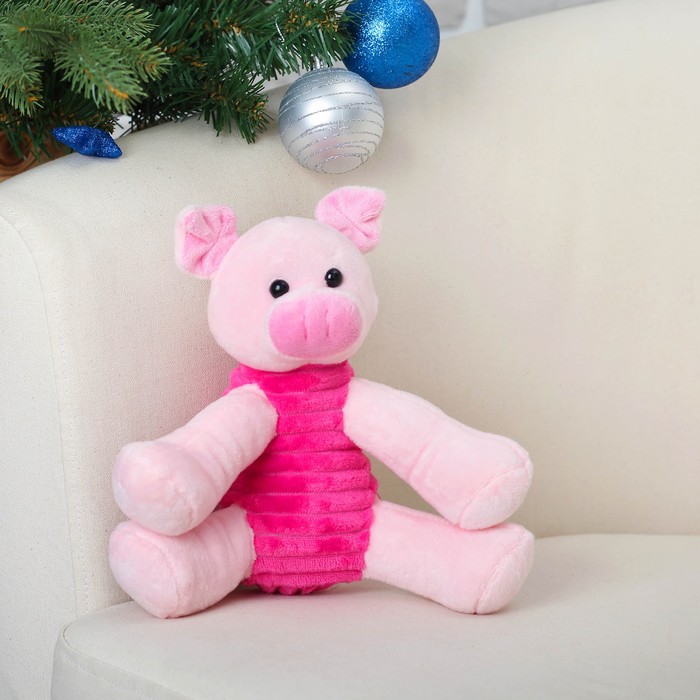 Мягкая игрушка "Свинка в маечке в полоску" 18 см