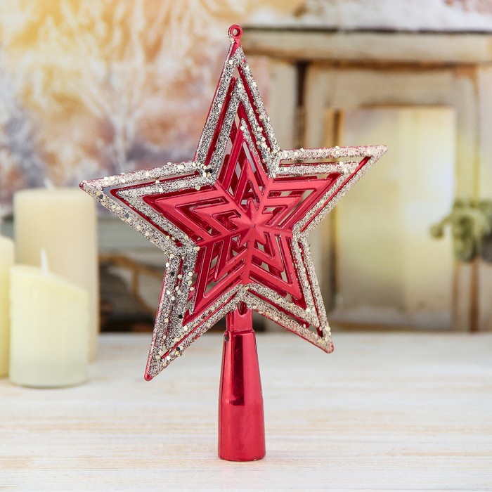 Наконечник звезда "Звёзды" 15*18,5 см, красный