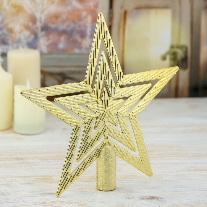 Наконечник звезда "Текстура" 18,5*18 см, золото