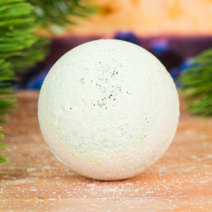 Бомбочка для ванны с блёстками "Уютного Нового года" с ароматом розмарина, лисичка