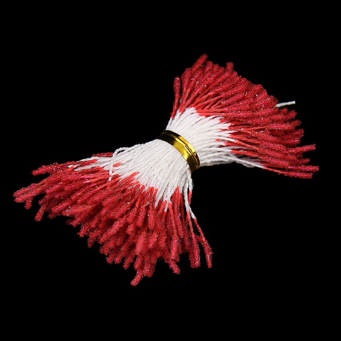 Тычинки для искусственных цветов "Пушистые бордовые" длина 6 см (набор 170 шт)