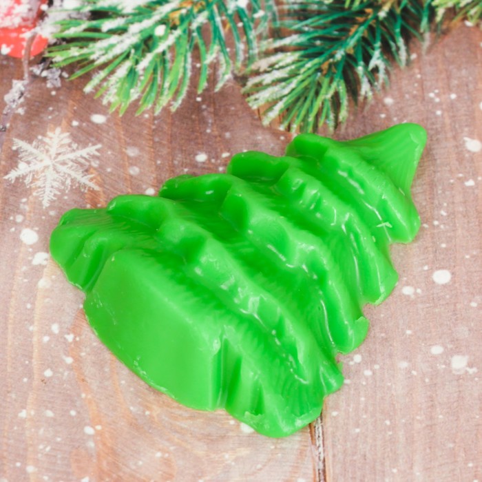 Фигурное мыло-ёлочка "Счастья в Новом году!" с фруктовым ароматом, ручная работа