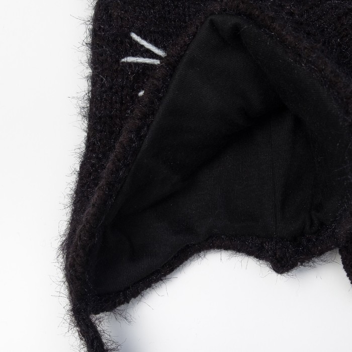 Шапка детская MINAKU "Котёнок", размер 50, цвет чёрный