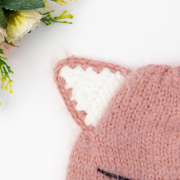 Шапка детская MINAKU "Котёнок", размер 50, цвет розовый