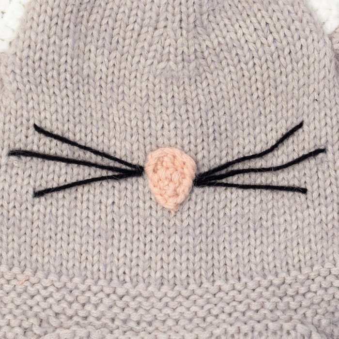 Шапка детская MINAKU "Котёнок", размер 50, цвет серый