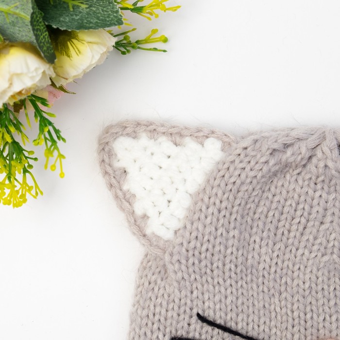 Шапка детская MINAKU "Котёнок", размер 50, цвет серый