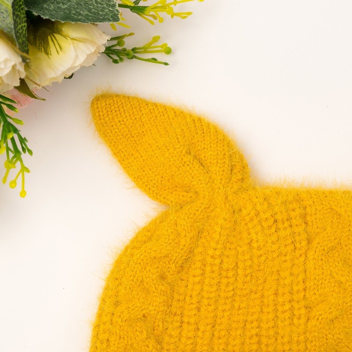 Шапка детская MINAKU «Мяу», размер 50, цвет жёлтый