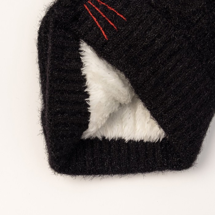 Шапка детская MINAKU "Мяу", размер 50, цвет чёрный