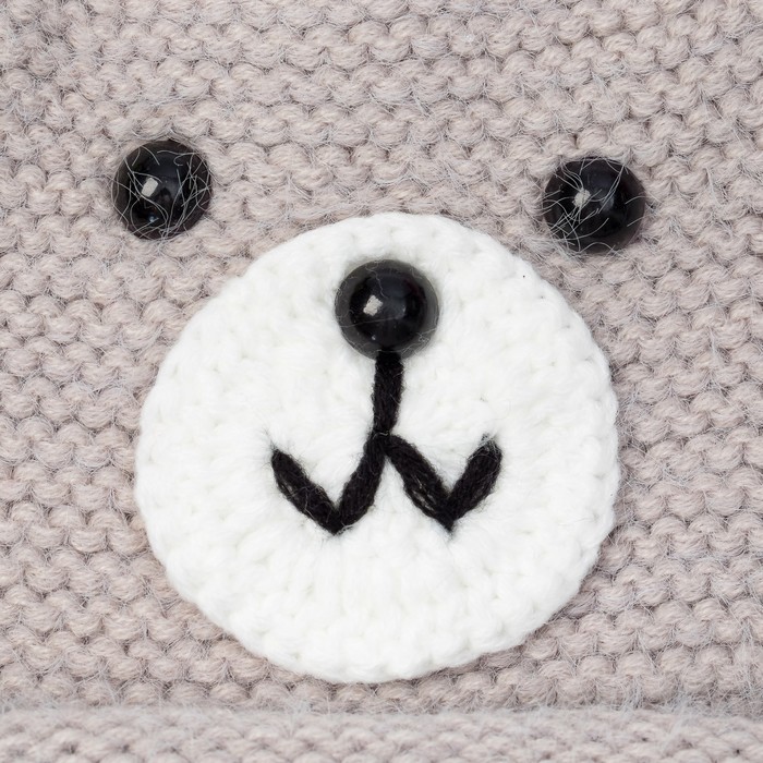 Шапка детская MINAKU «Мишутка», размер 50, цвет серый