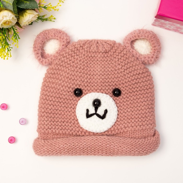 Шапка детская MINAKU "Мишутка", размер 50, цвет розовый