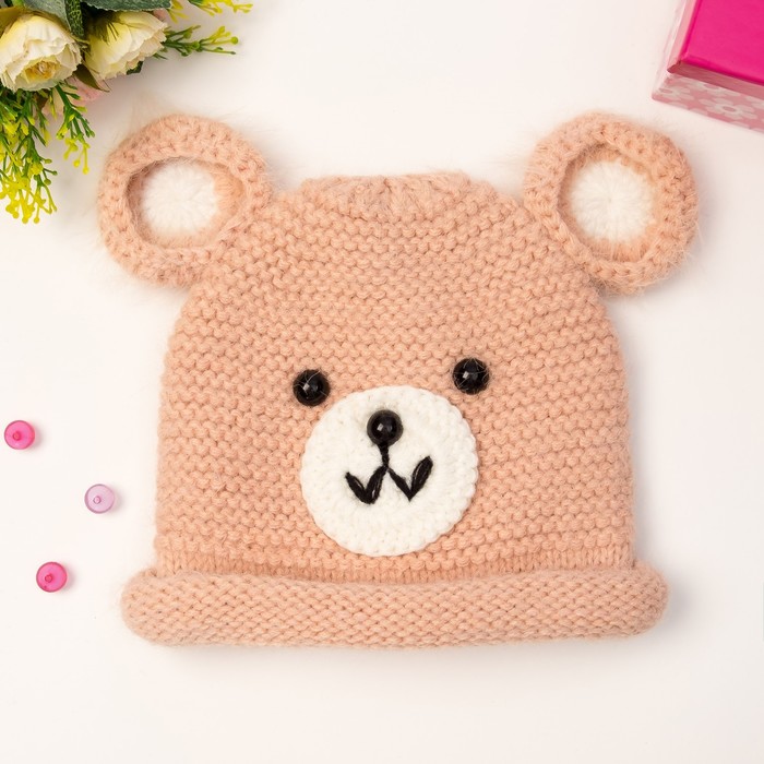 Шапка детская MINAKU "Мишутка", размер 50, цвет бежевый