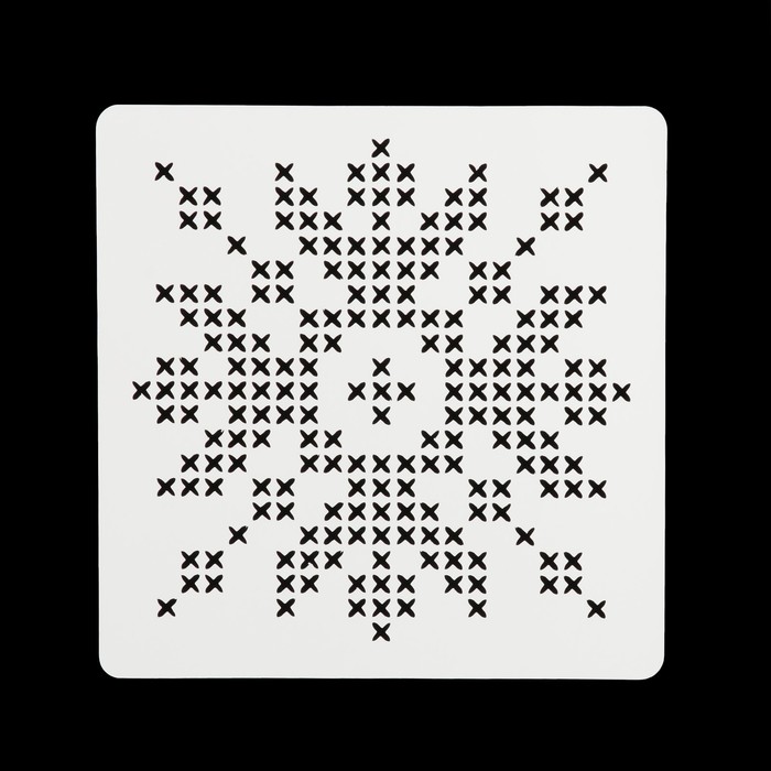 Трафарет квадратный "Вязаная снежинка" 15х15 см