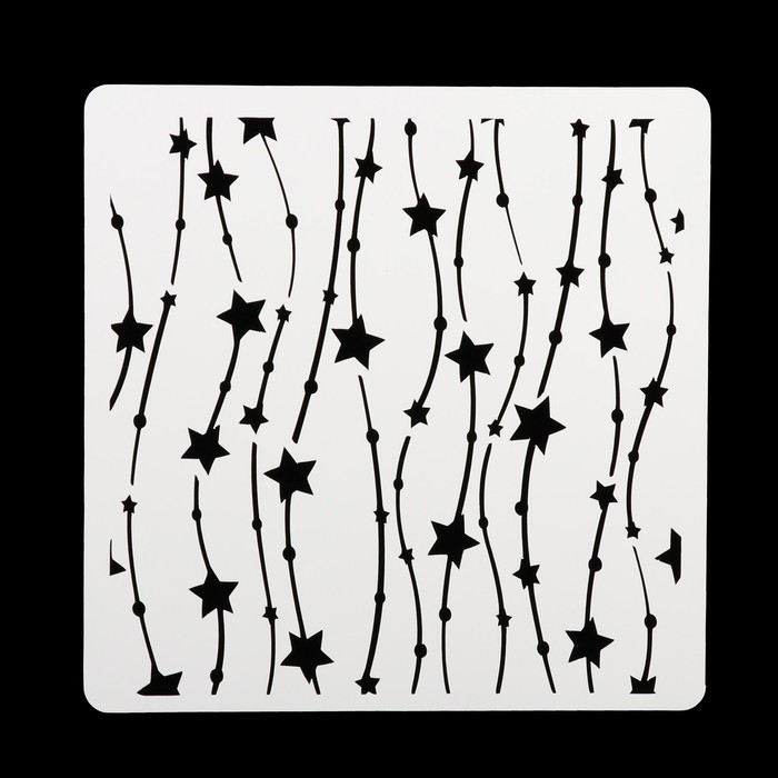 Трафарет квадратный "Звездная гирлянда" 15х15 см